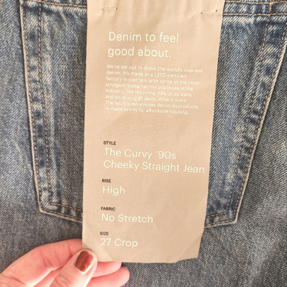 NWT Everlane The Curvy 90s Straight Jean, Size 27 Crop - Picture 9 of 13